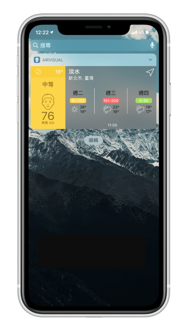 空氣品質APP - AirVisual - iPhone widget