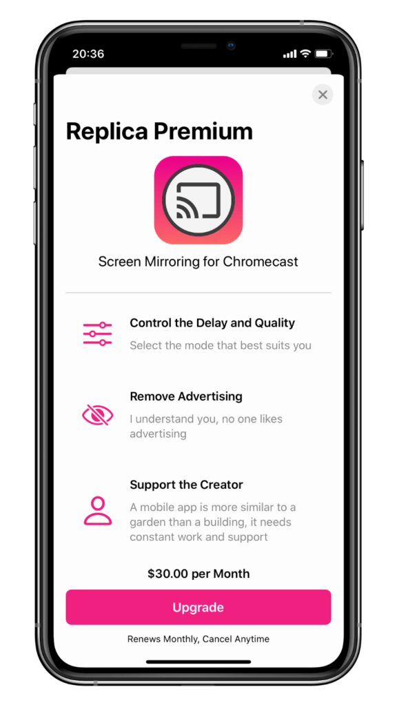 Chromecast App 推薦 - Replica，將任何 iPhone 畫面投放到螢幕 - 付費