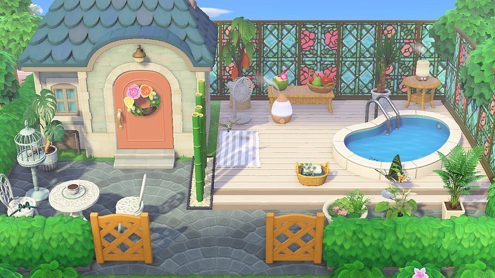 動森 庭院佈置與設計｜游泳池