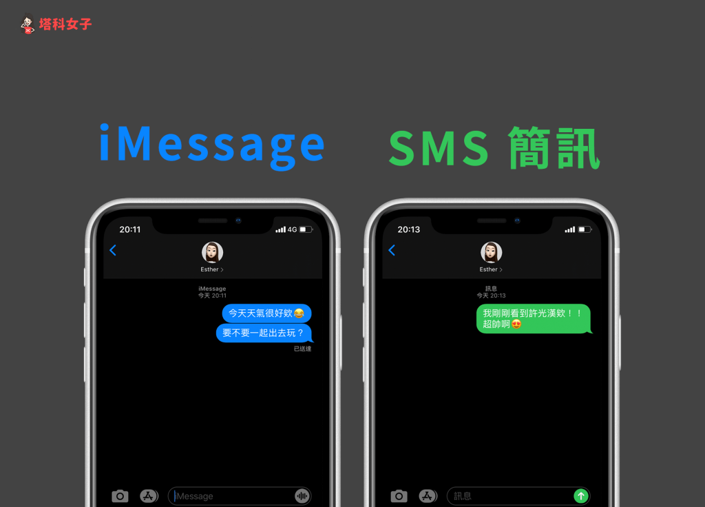 iPhone 訊息 藍色 綠色 差異