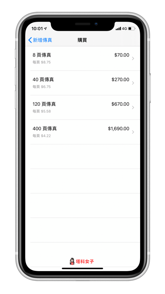 FAX886 傳真 App (iPhone/Android) - 傳真費用
