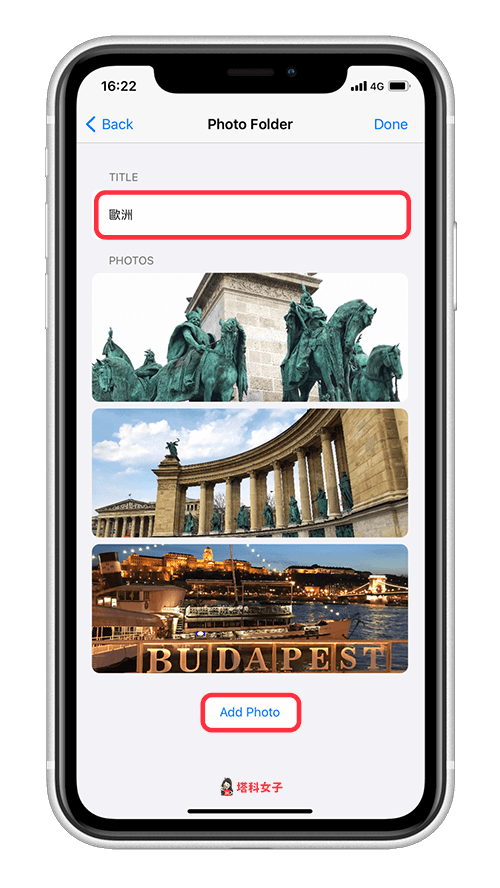 Photo Widgets  iOS14 照片小工具 App｜輸入名稱與新增照片