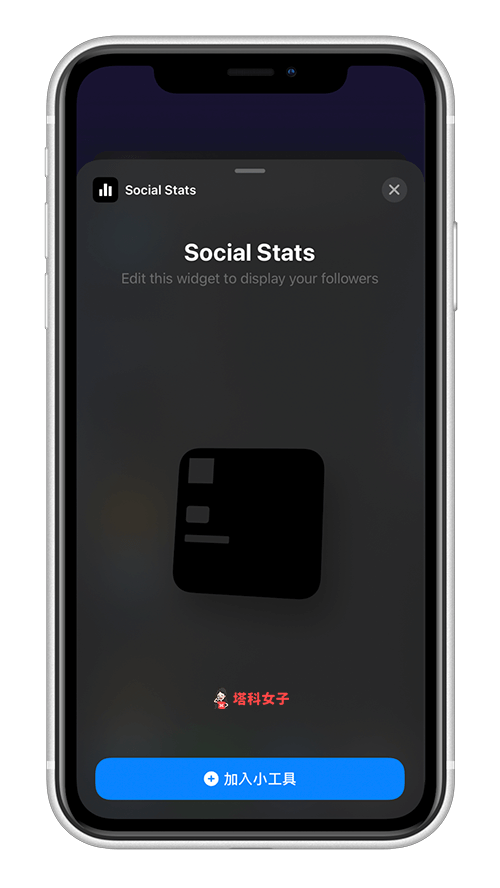 將 Social Stats Widget 加入 iPhone 桌面