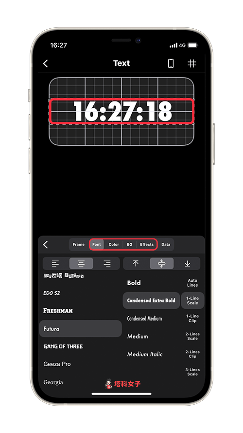 iOS14 有「秒鐘」的時間小工具｜Widgy 更改數字顏色與背景