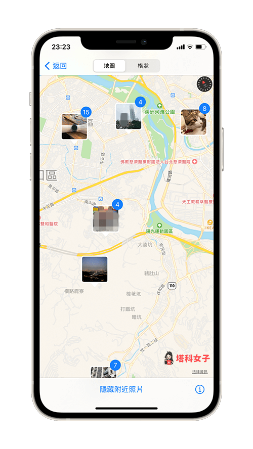 以地圖形式查看 iPhone 照片詳細地點