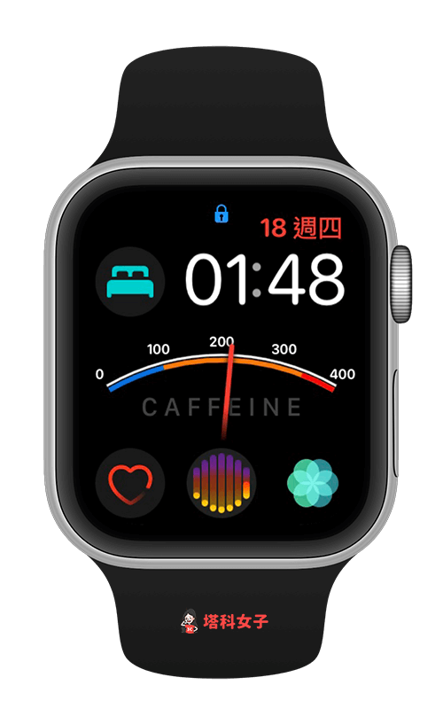 咖啡因紀錄放在 Apple Watch 錶面