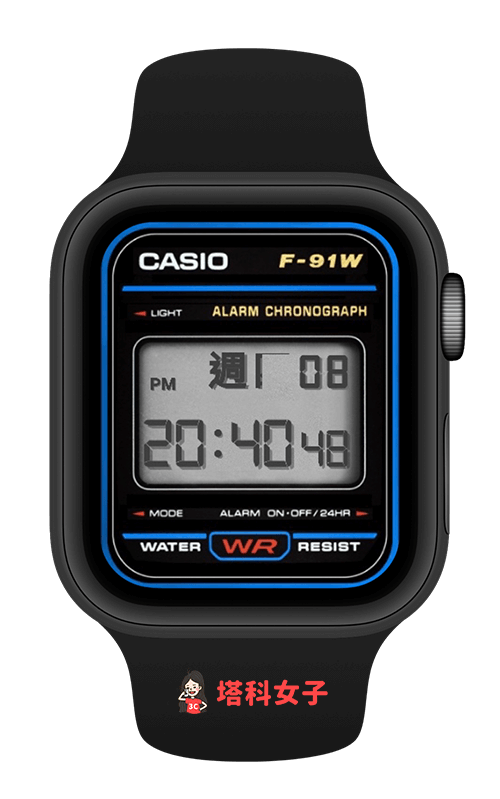 Apple Watch Casio 錶面分享：卡西歐藍色基本款