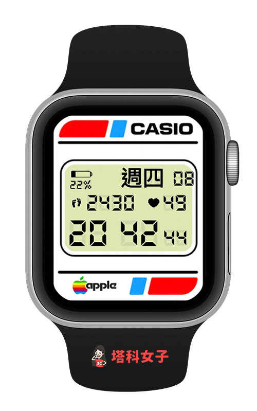 Apple Watch Casio 錶面分享：卡西歐紅藍款