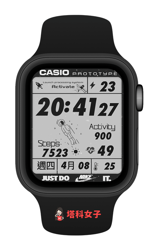 Apple Watch Casio 錶面分享：卡西歐灰色太空款