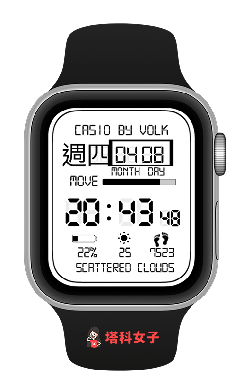 Apple Watch Casio 錶面分享：卡西歐白色
