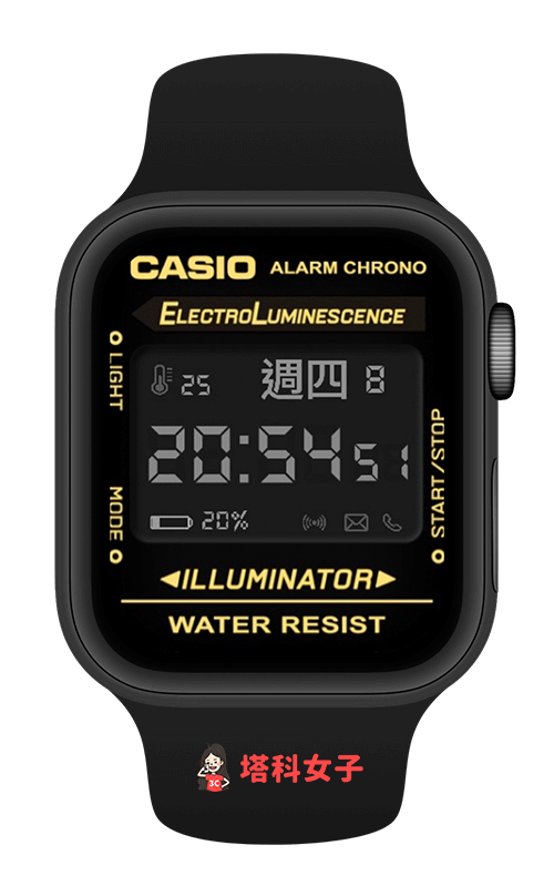 Apple Watch Casio 錶面分享：卡西歐黑金