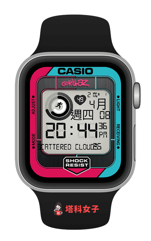Apple Watch Casio 錶面分享：卡西歐粉藍配色