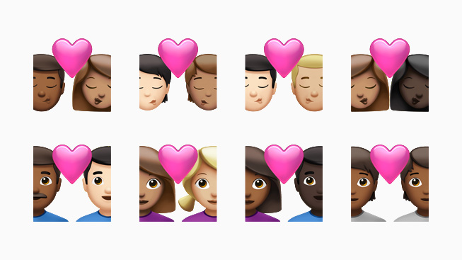 iOS 14.5 Emoji 表情符號：伴侶接吻和伴侶愛心
