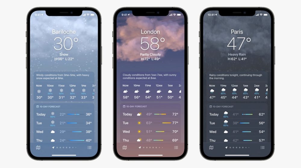 Apple WWDC 2021：iOS 15 新功能 天氣介面更新