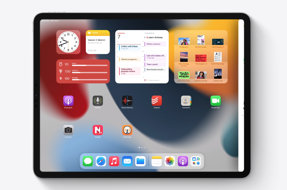 Apple WWDC 2021  / iPadOS 15 新功能：桌面小工具