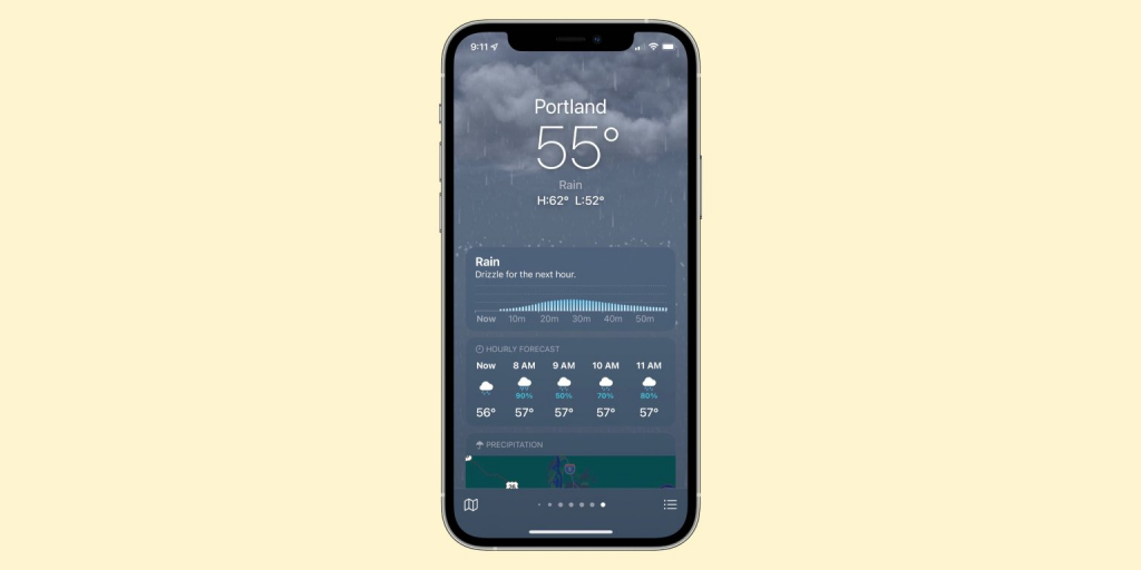 iOS 15 「天氣」App 動態背景