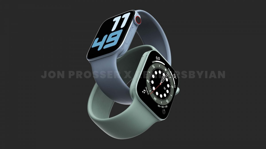 Apple Watch Series 7 渲染圖