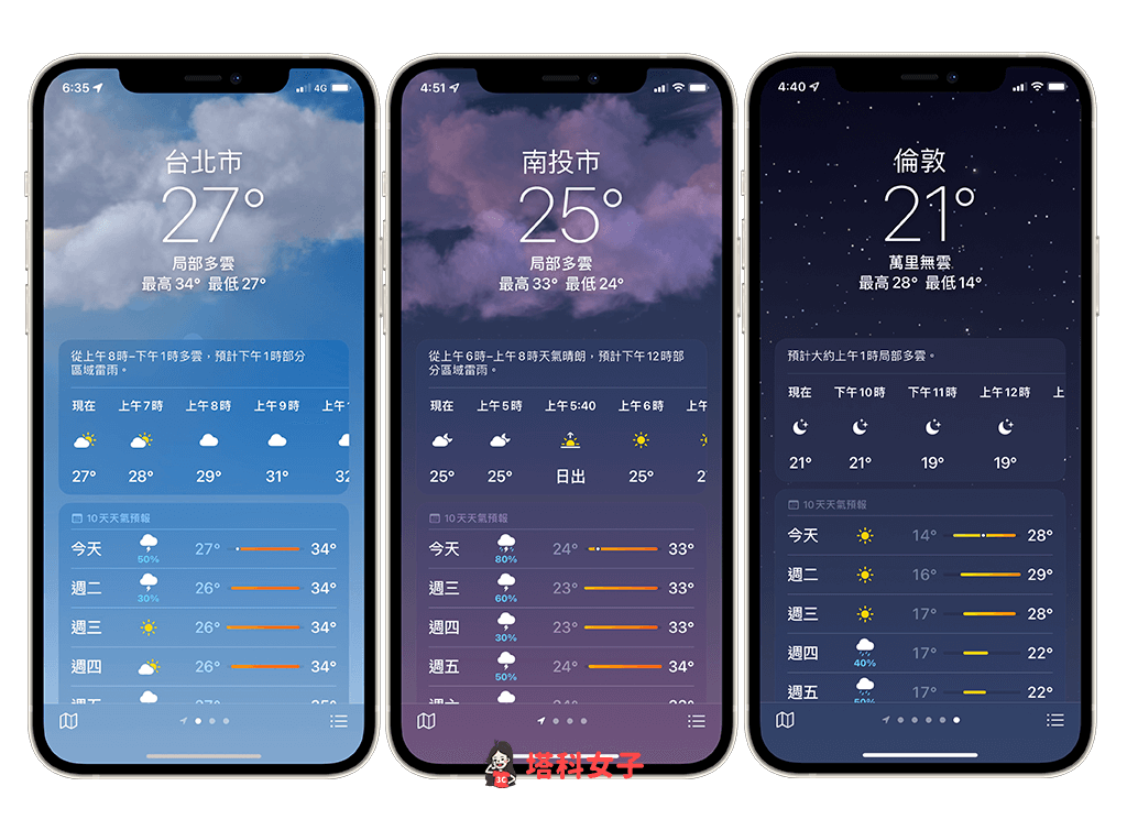 iOS 15 天氣新功能：天氣概覽