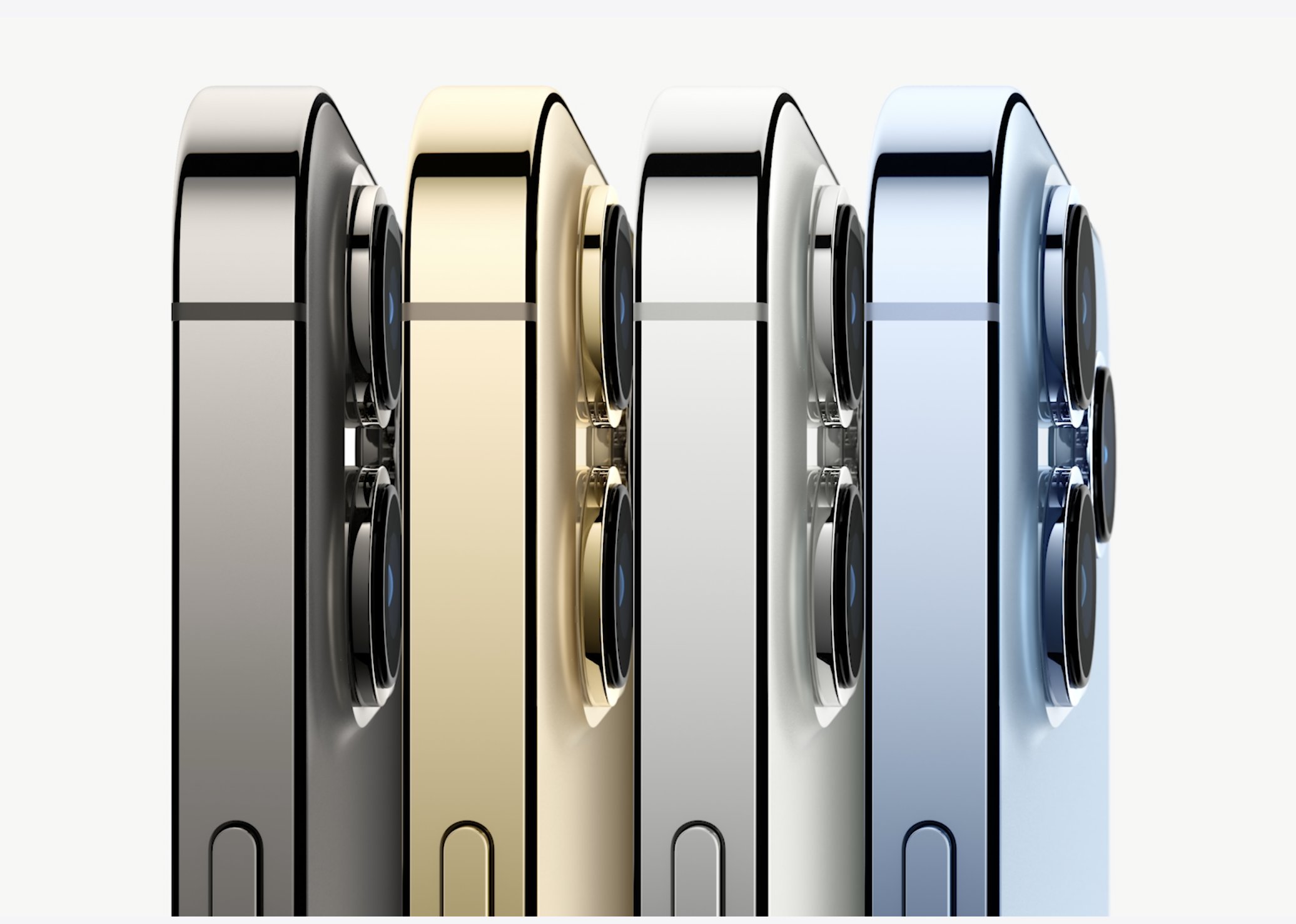 iPhone 13 Pro 顏色：石墨、金、銀、山峰藍