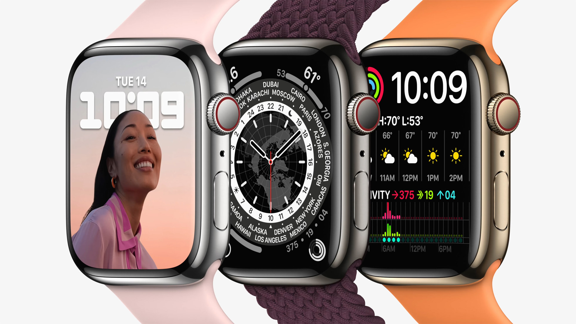 Apple Watch 7 顏色：不鏽鋼錶殼