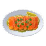 動森料理、食譜 DIY 方程式：薄切生鮭魚片