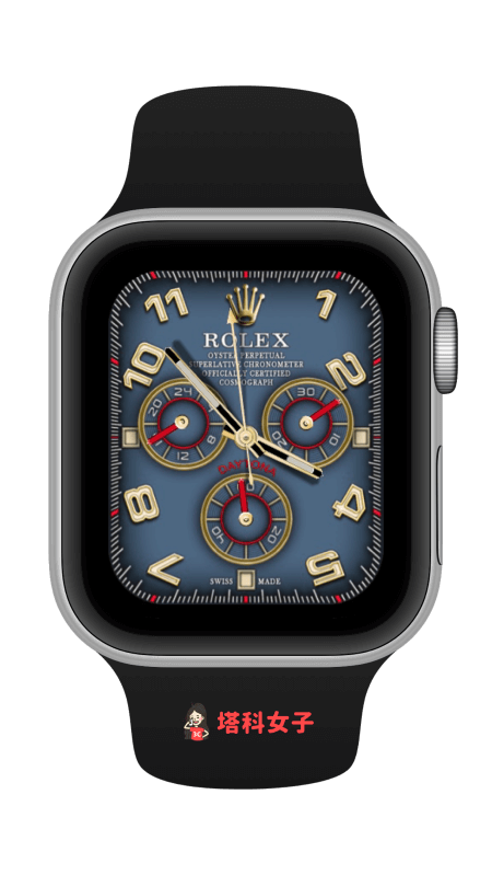 Apple Watch 勞力士錶面：Rolex Daytona Cosmograph 藍金錶面