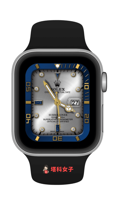 Apple Watch 勞力士錶面：Rolex Oyster Perpetual 藍銀錶面
