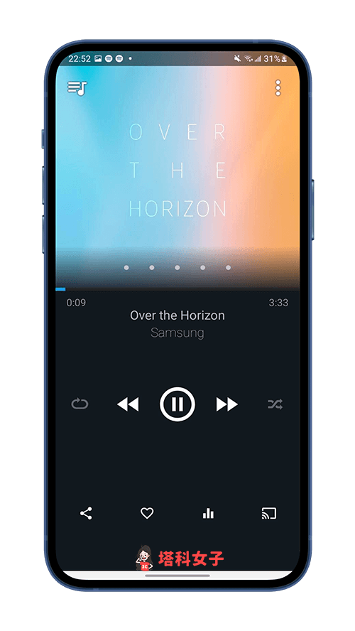 透過 CloudPlayer 將音樂從 Android 投放到 HomePod mini：播放音樂