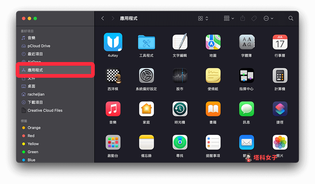 Mac 檔案下載位置（Mac App Store）：應用程式