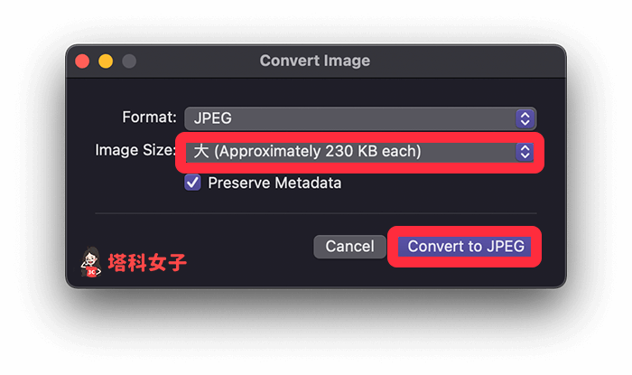 使用 macOS Monterey 內建的轉換影像：Convert to JPEG