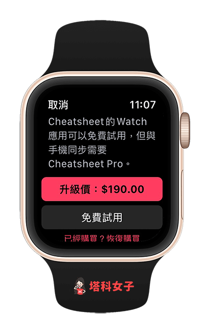 Apple Watch 待辦事項 App《Cheatsheet》: 免費試用