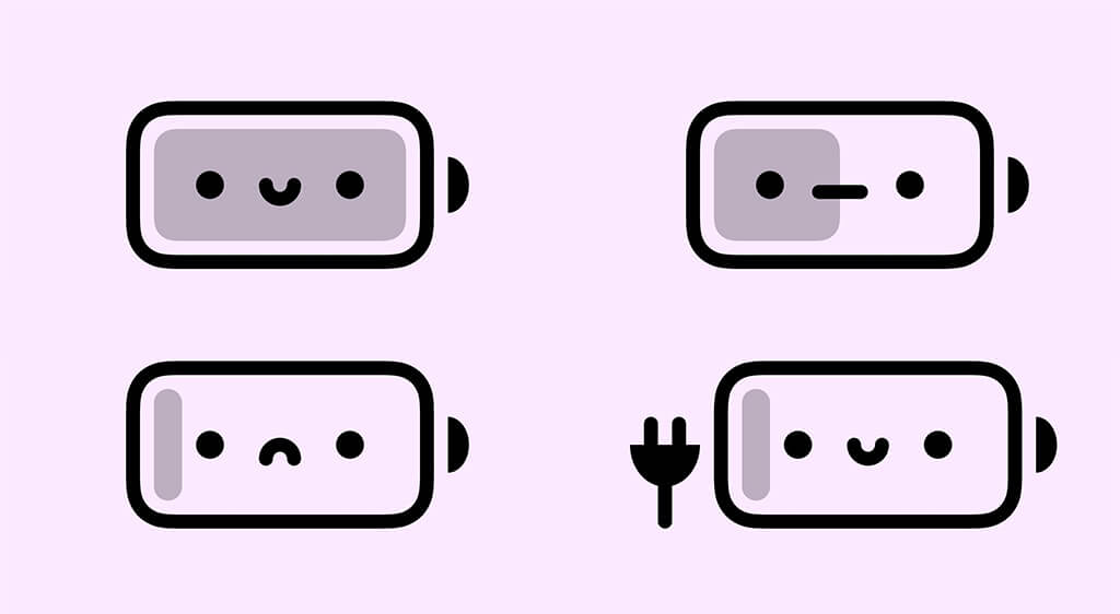 Mac 可愛電量表情小工具《Battery Buddy》：四種表情狀態