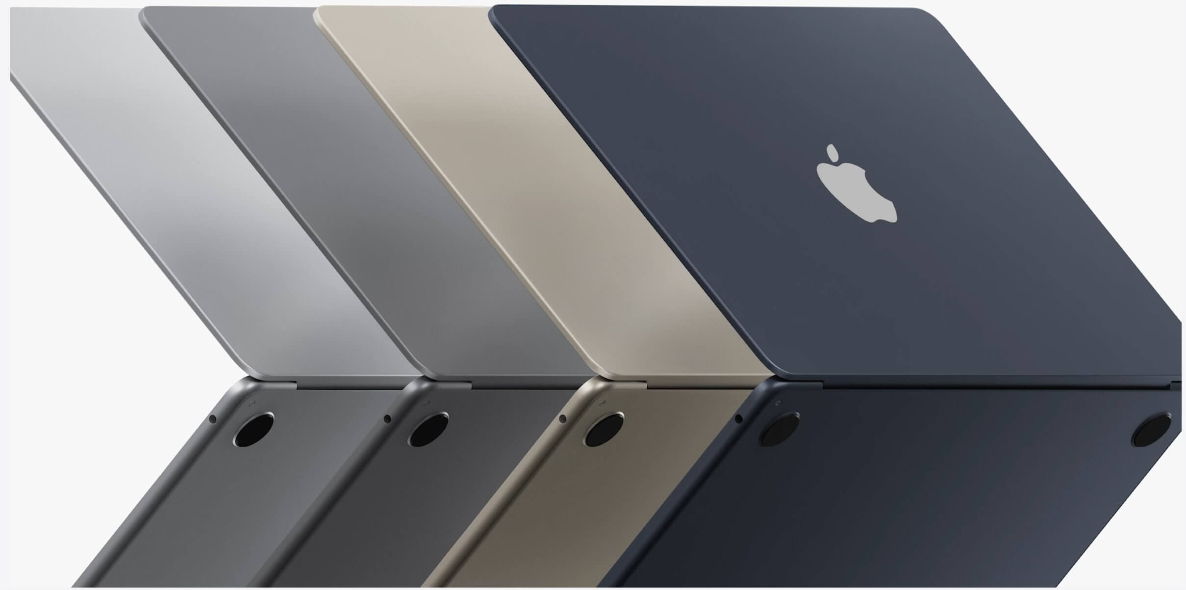 MacBook Air 2022 顏色：銀色、太空灰色、星光色、午夜色