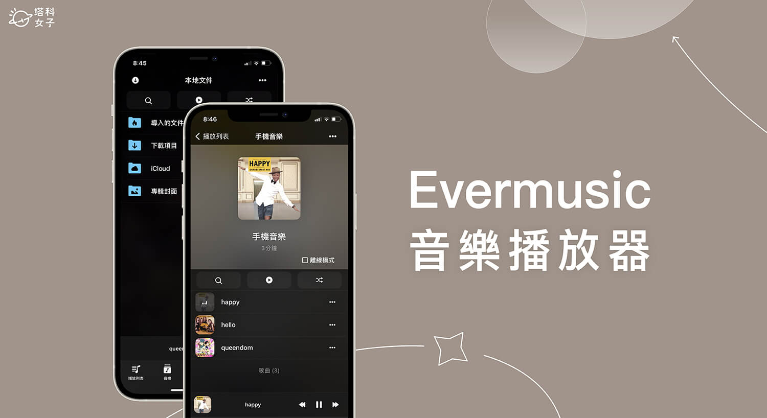 MP3 音樂播放器 App 《Evermusic》支援匯入 iPhone 手機音樂檔案