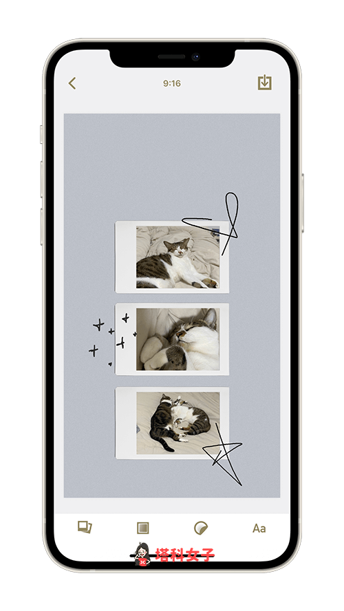 手機桌布排版 App《Usual Story》：調整照片位置或大小