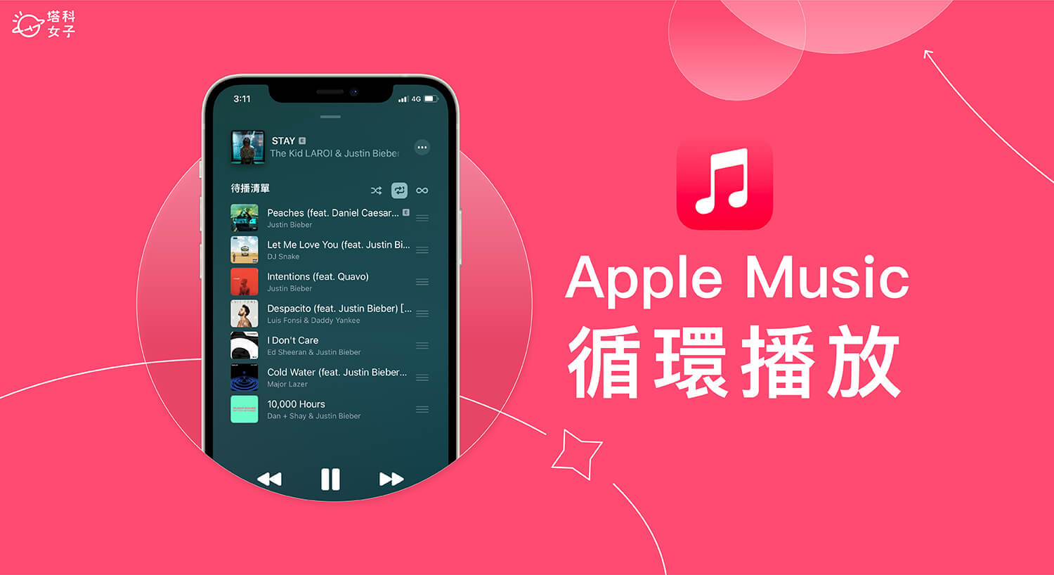 Apple Music 重複播放怎麼用？循環播放專輯或單曲循環一首歌
