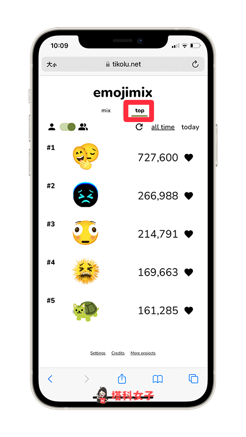 Emoji 合成器《emojimix by Tikolu》：熱門 Emoji