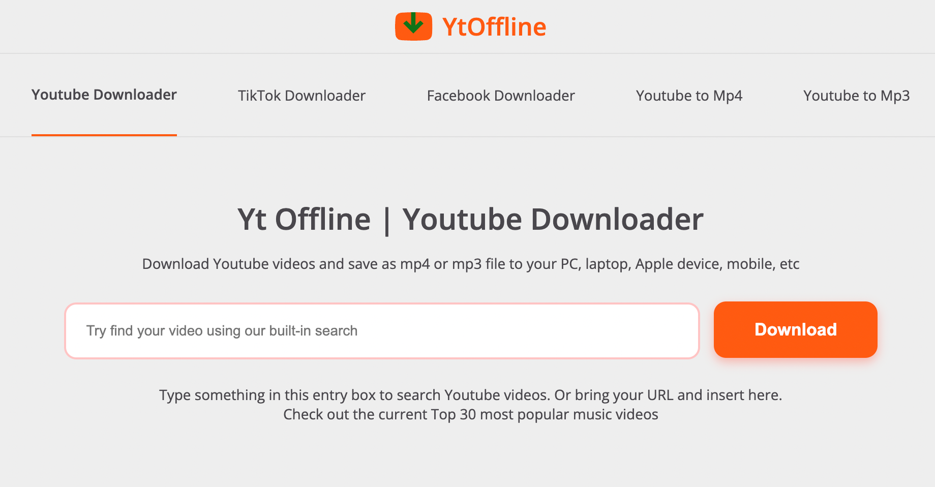 YouTube 下載工具 7：YTOFFLINE