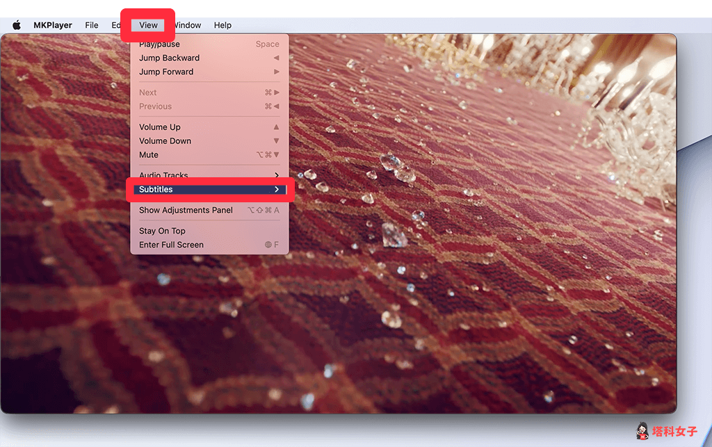 Mac 影片播放器《MKPlayer》：顯示多語言字幕