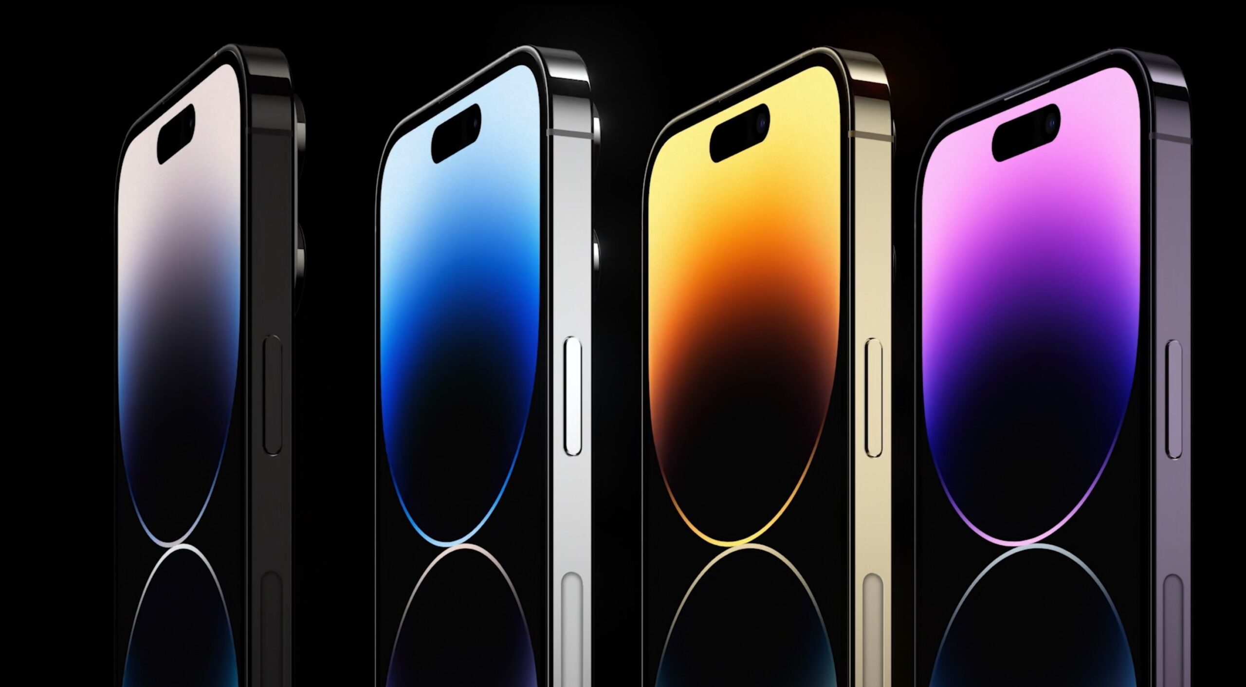 iPhone 14 Pro 顏色：太空黑、銀色、金色及深紫色