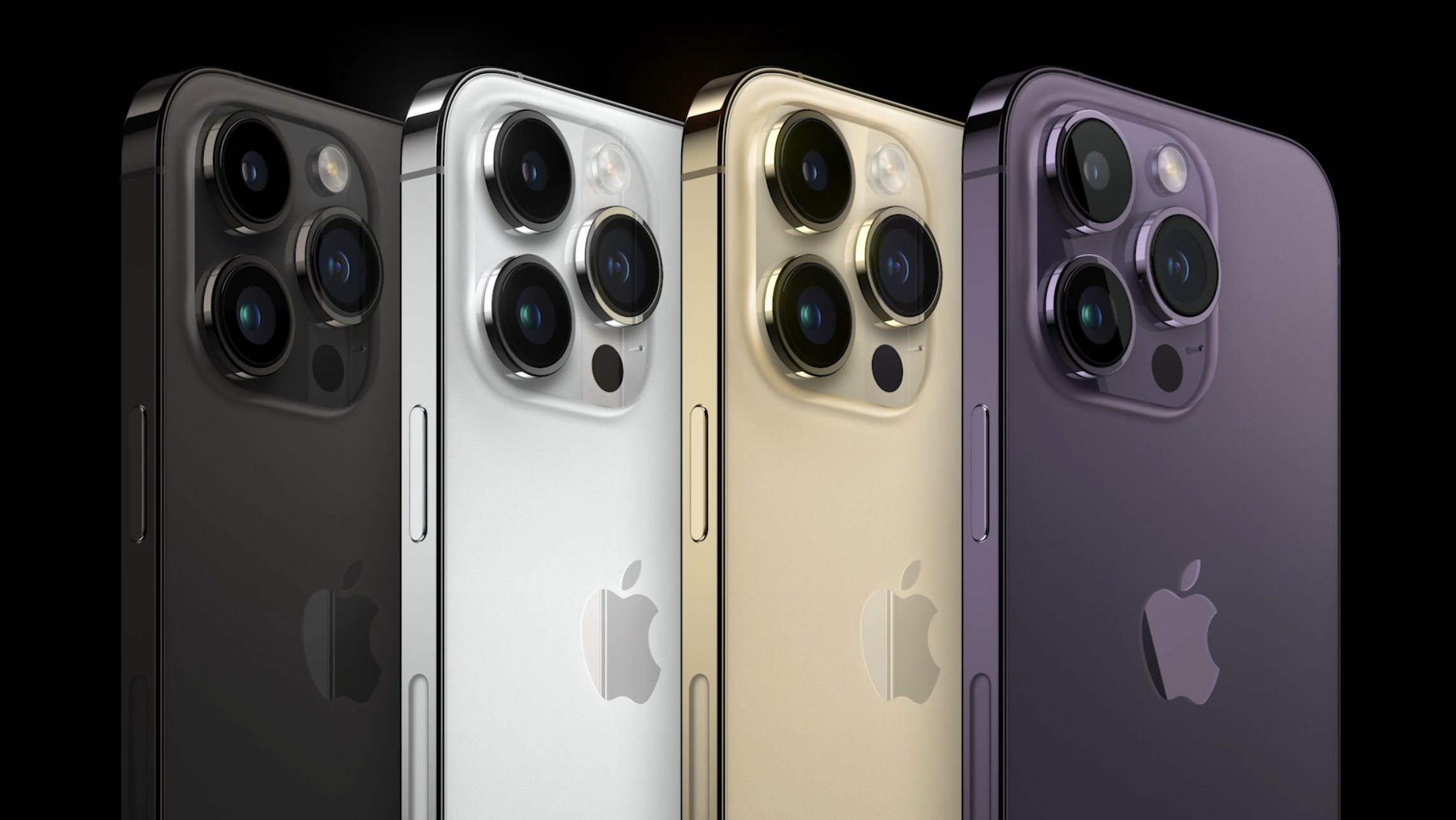  iPhone 14 Pro 四款顏色：黑、銀、金、紫
