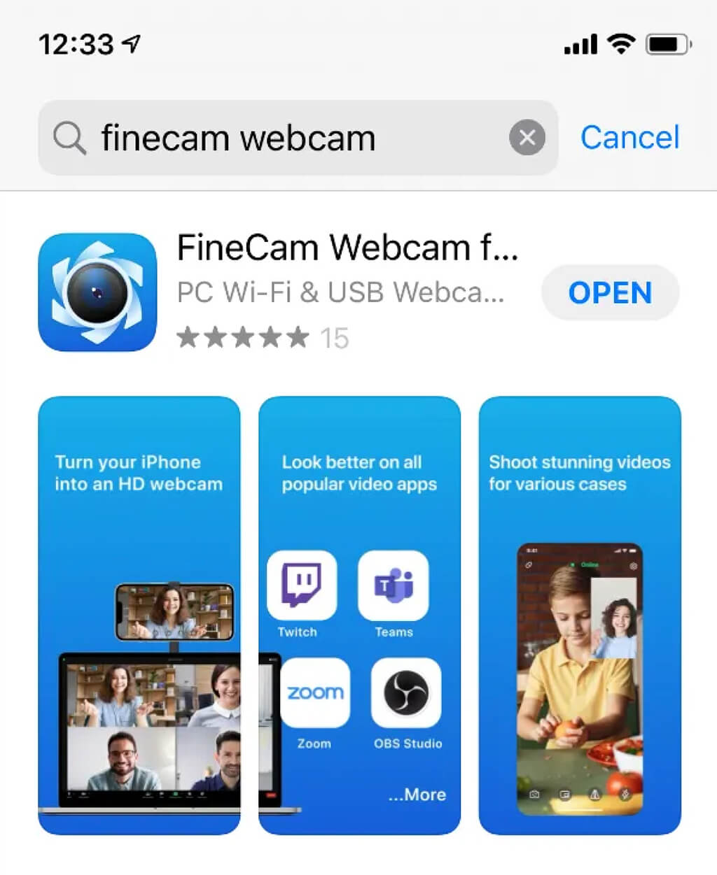 FineCam 將 iPhone 作為網路攝影機：下載 FineCam app