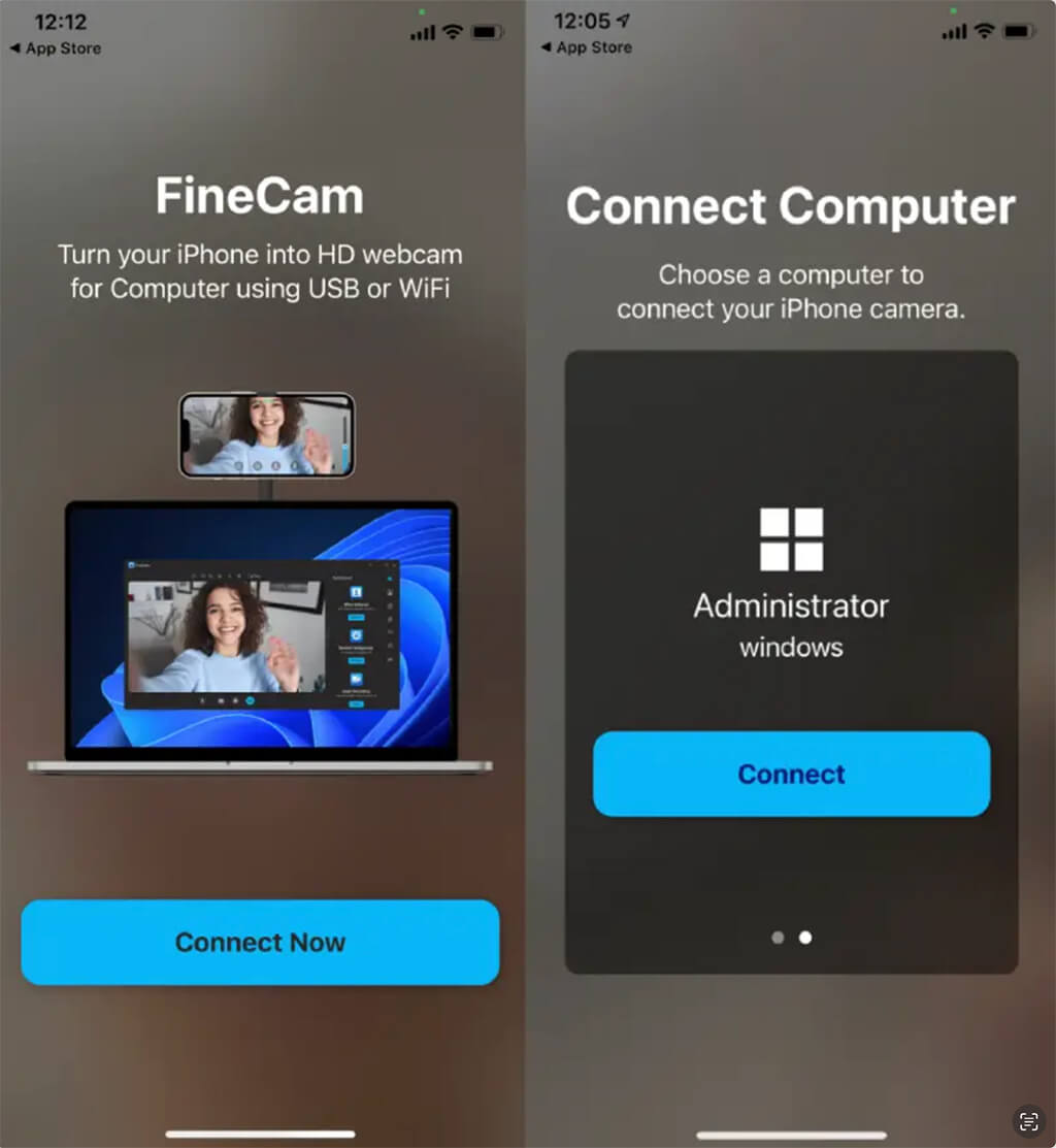 FineCam 將 iPhone 作為網路攝影機：在 iPhone 設定