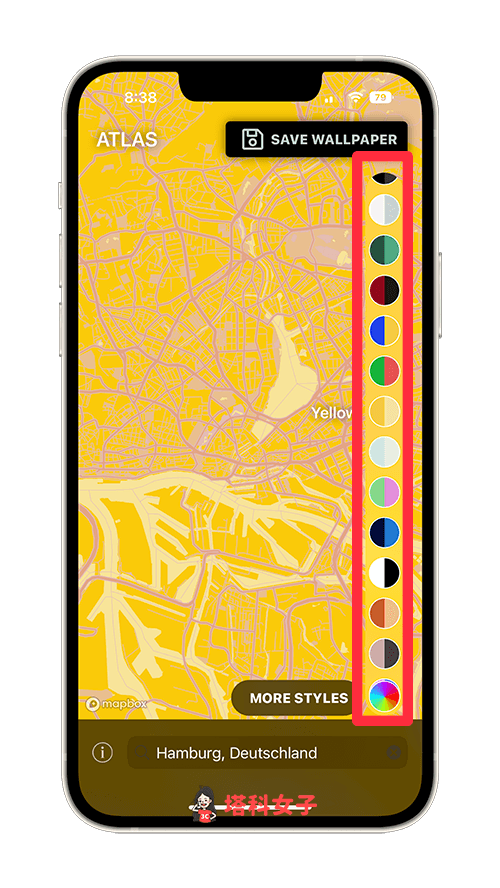 地圖桌布 App《Atlas Wallpaper》將地圖製作成桌布背景圖片 - iOS APP - 塔科女子