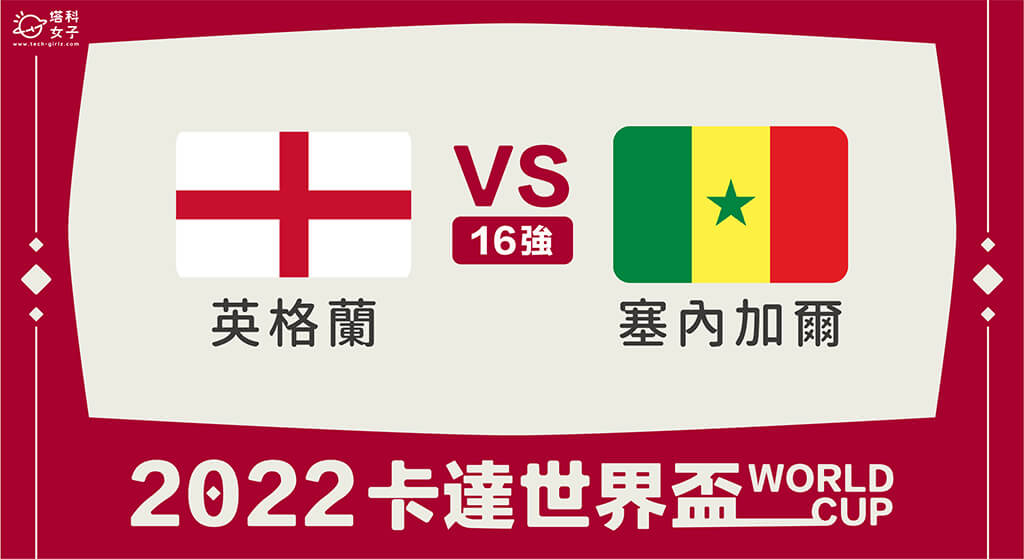 【2022世足16強】英格蘭對塞內加爾轉播直播線上看、賠率、分析、預測