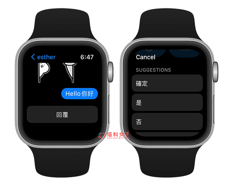 Apple Watch Messenger 快速回覆訊息