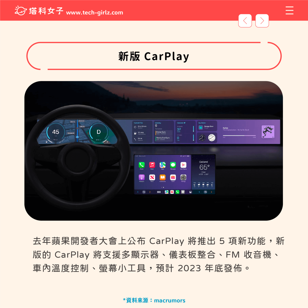 2023 即將推出的 iOS 新功能：新版 CarPlay