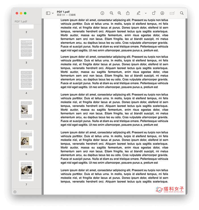 Mac 合併 PDF 文件（使用預覽程式）：合併儲存