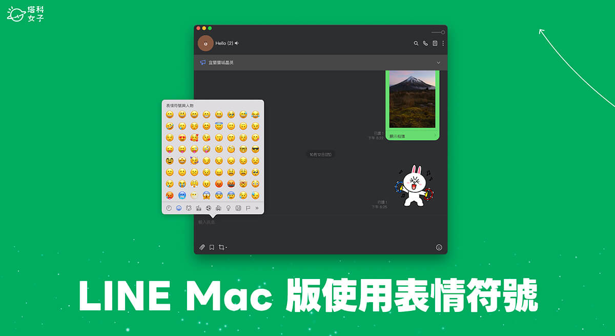 LINE 電腦版 Mac 表情符號 Emoji 怎麼用？macOS 使用教學！