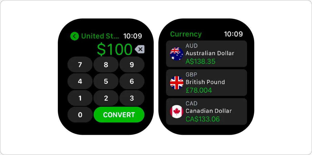 Apple Watch App 推薦 7：Currency 匯率換算 App